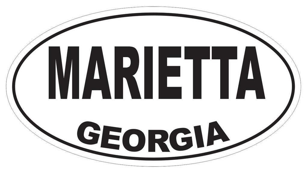 Marietta Georgia Oval Bumper Sticker or Helmet Sticker D2948 Euro Oval - Winter Park Products