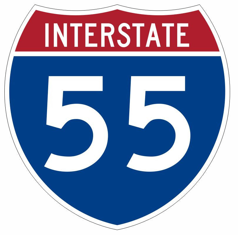 Interstate 55 Sticker Decal R910 Highway Sign - Winter Park Products