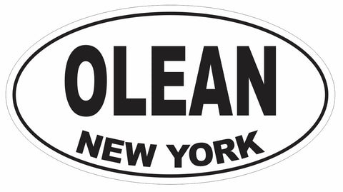 Olean New York Oval Bumper Sticker or Helmet Sticker D3055 Euro Oval - Winter Park Products