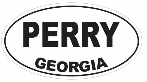 Perry Georgia Oval Bumper Sticker or Helmet Sticker D2954 Euro Oval - Winter Park Products