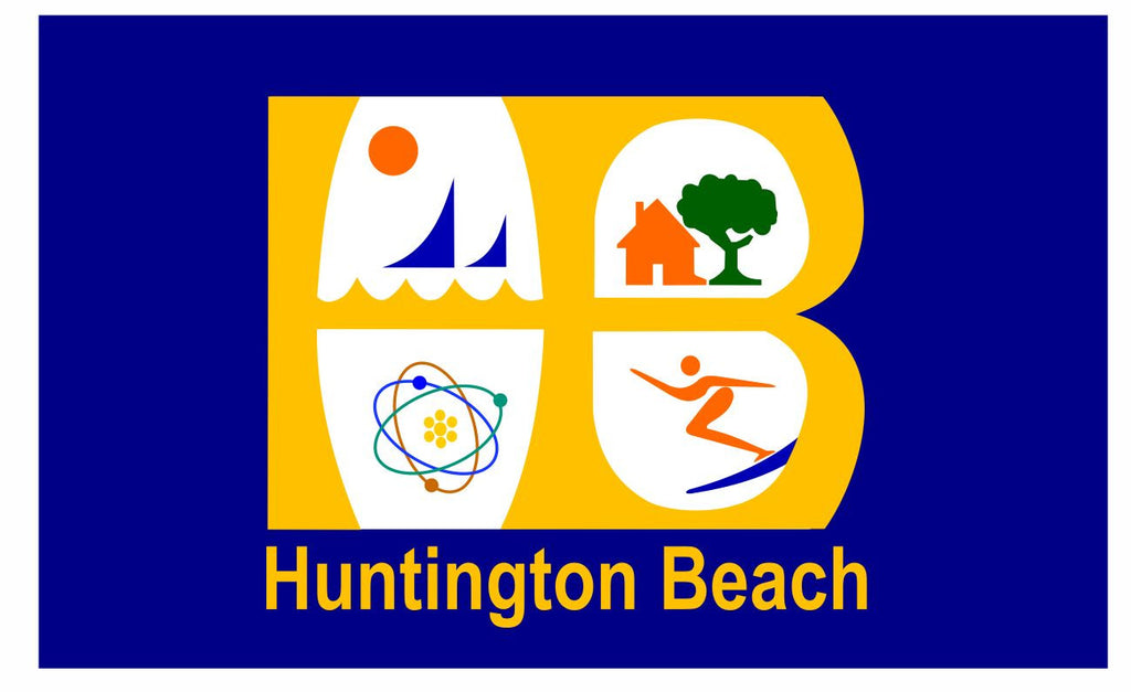 Huntington Beach California Flag Sticker Decal F694 - Winter Park Products