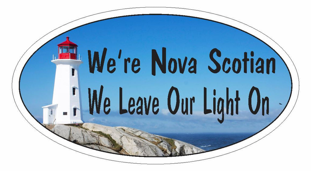 Nova Scotia Bumper Sticker or Helmet Sticker D2910 Peggy's Point Lighthouse - Winter Park Products