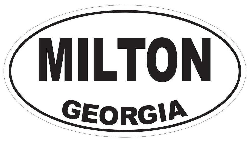 Milton Georgia Oval Bumper Sticker or Helmet Sticker D2949 Euro Oval - Winter Park Products