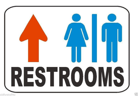 Restroom Sign Male Female Up Arrow Safety Business Sign Decal Sticker D342 - Winter Park Products