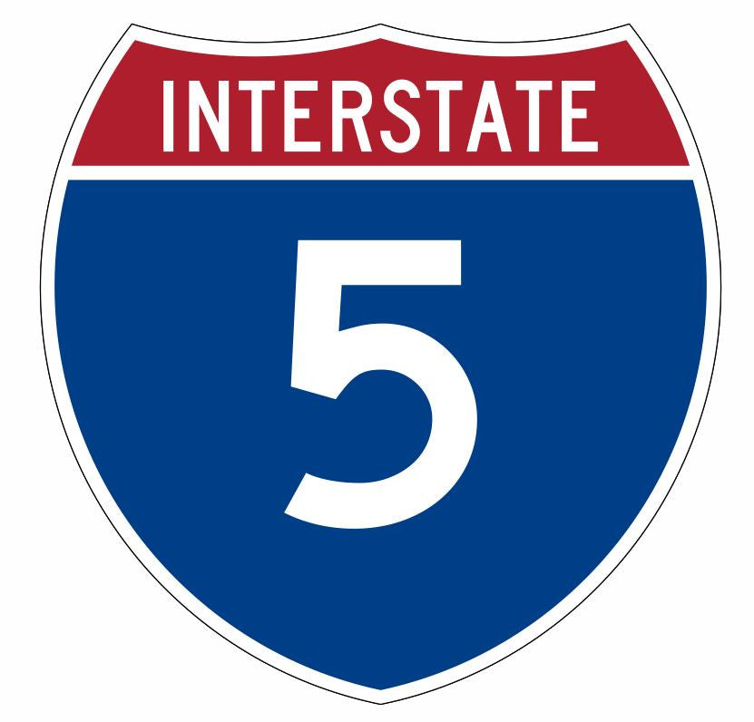Interstate 5 Sticker Decal R884 Highway Sign - Winter Park Products