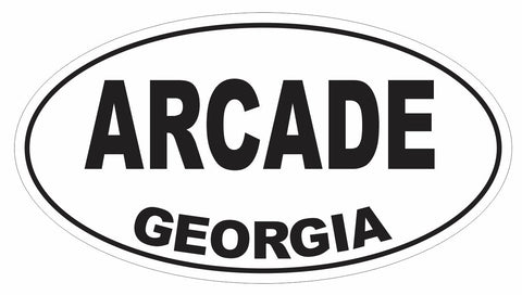 Arcade Georgia Oval Bumper Sticker or Helmet Sticker D2987 Euro Oval - Winter Park Products
