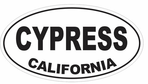 Cypress California Oval Bumper Sticker or Helmet Sticker D3027 Euro Oval - Winter Park Products