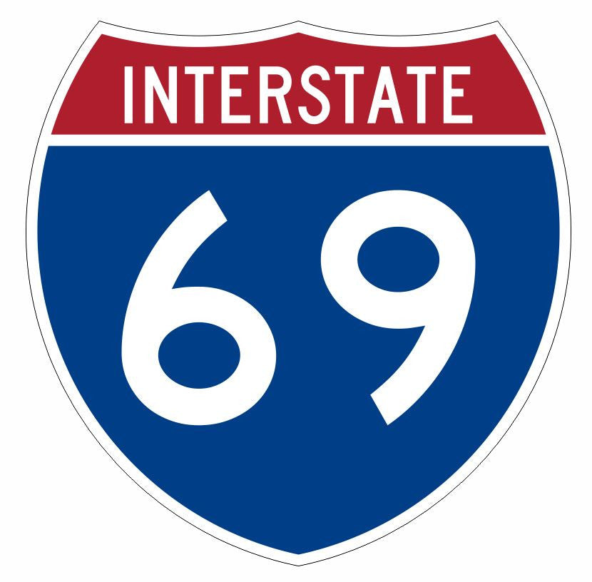 Interstate 69 Sticker Decal R917 Highway Sign - Winter Park Products