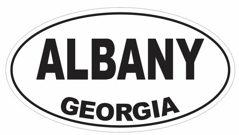 Albany Georgia Oval Bumper Sticker or Helmet Sticker D2919 Euro Oval - Winter Park Products