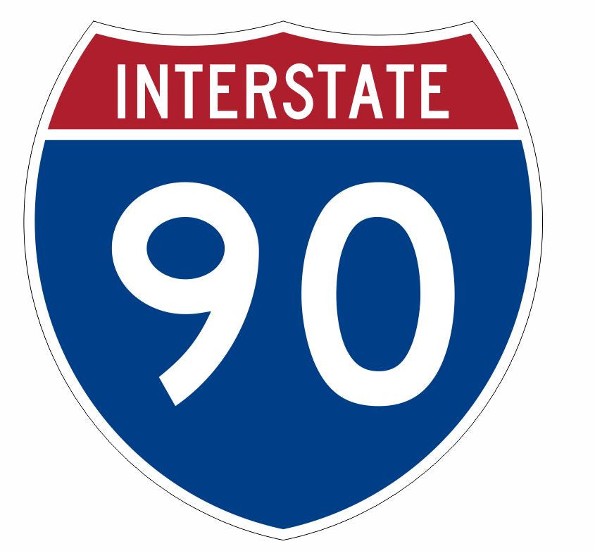 Interstate 90 Sticker Decal R938 Highway Sign - Winter Park Products