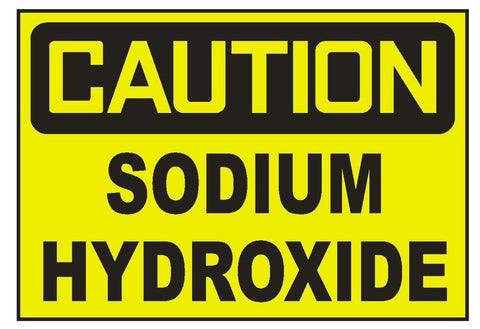 Caution Sodium Hydroxide Sticker Safety Sticker Sign D689 OSHA - Winter Park Products