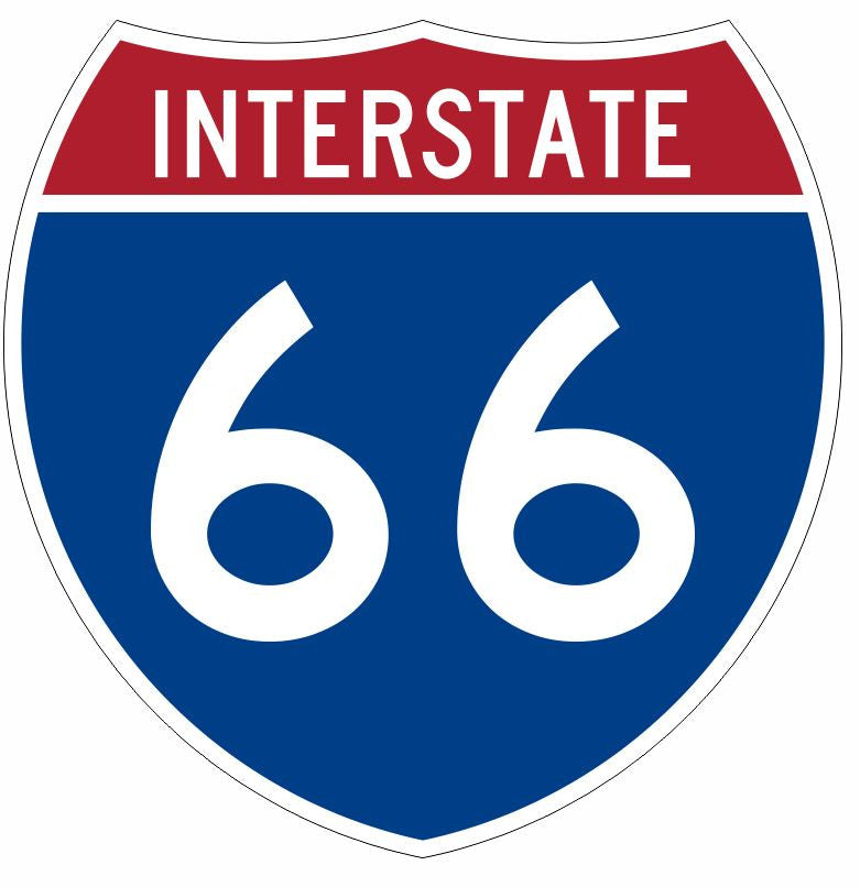 Interstate 66 Sticker Decal R915 Highway Sign - Winter Park Products