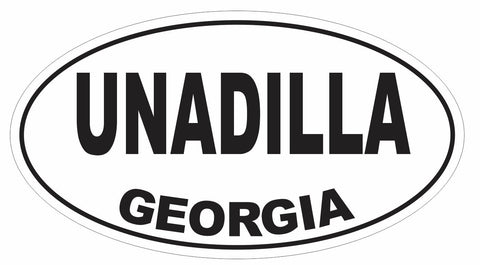 Unadilla Georgia Oval Bumper Sticker or Helmet Sticker D2967 Euro Oval - Winter Park Products