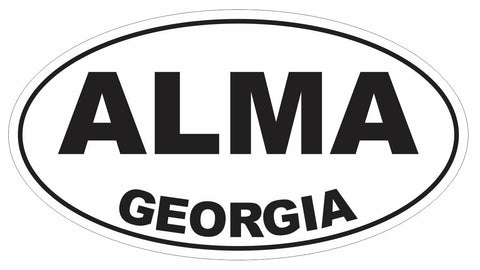 Alma Georgia Oval Bumper Sticker or Helmet Sticker D2982 Euro Oval - Winter Park Products