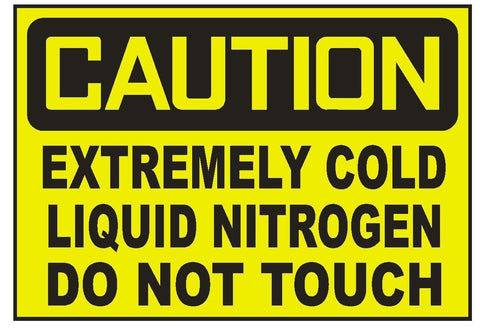 Caution Extremely Cold Liquid Nitrogen Sticker Safety Sticker Sign D723 OSHA - Winter Park Products