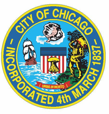Seal of Chicago Sticker / Decal R633 - Winter Park Products