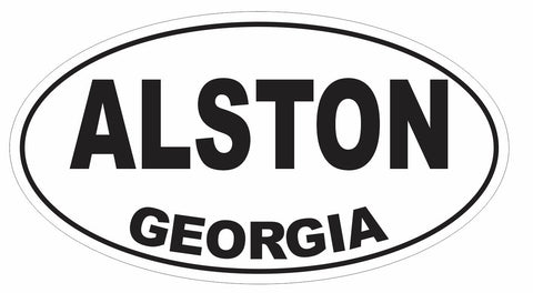 Alston Georgia Oval Bumper Sticker or Helmet Sticker D2983 Euro Oval - Winter Park Products