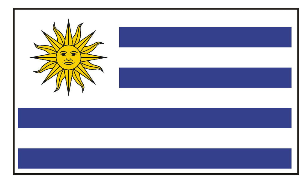URUGUAY Vinyl International Flag DECAL Sticker MADE IN THE USA F539 - Winter Park Products
