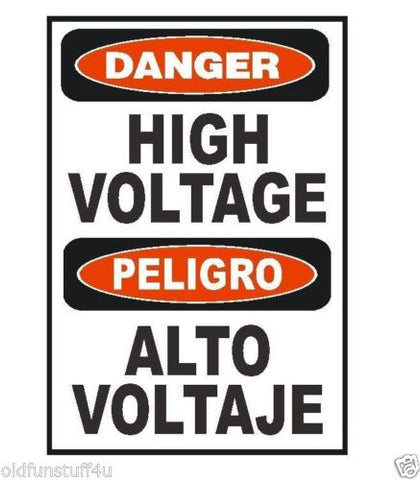 Spanish Bilingual High Voltage Sticker D331 - Winter Park Products