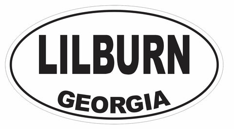 Lilburn Georgia Oval Bumper Sticker or Helmet Sticker D2947 Euro Oval - Winter Park Products