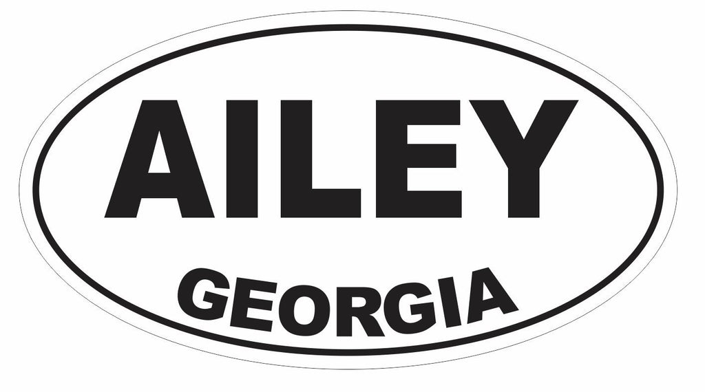 Ailey Georgia Oval Bumper Sticker or Helmet Sticker D2978 Euro Oval - Winter Park Products