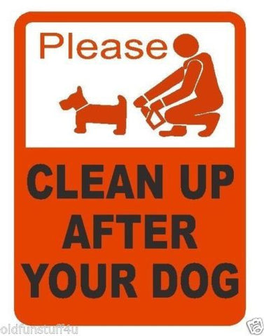 Please clean up after your dog K9 Pooper scooper Sign Decal Sticker Label D365 - Winter Park Products