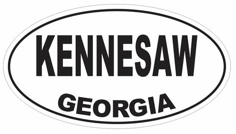 Kennesaw Georgia Oval Bumper Sticker or Helmet Sticker D2945 Euro Oval - Winter Park Products