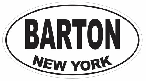 Barton New York Oval Bumper Sticker or Helmet Sticker D3087 Euro Oval - Winter Park Products