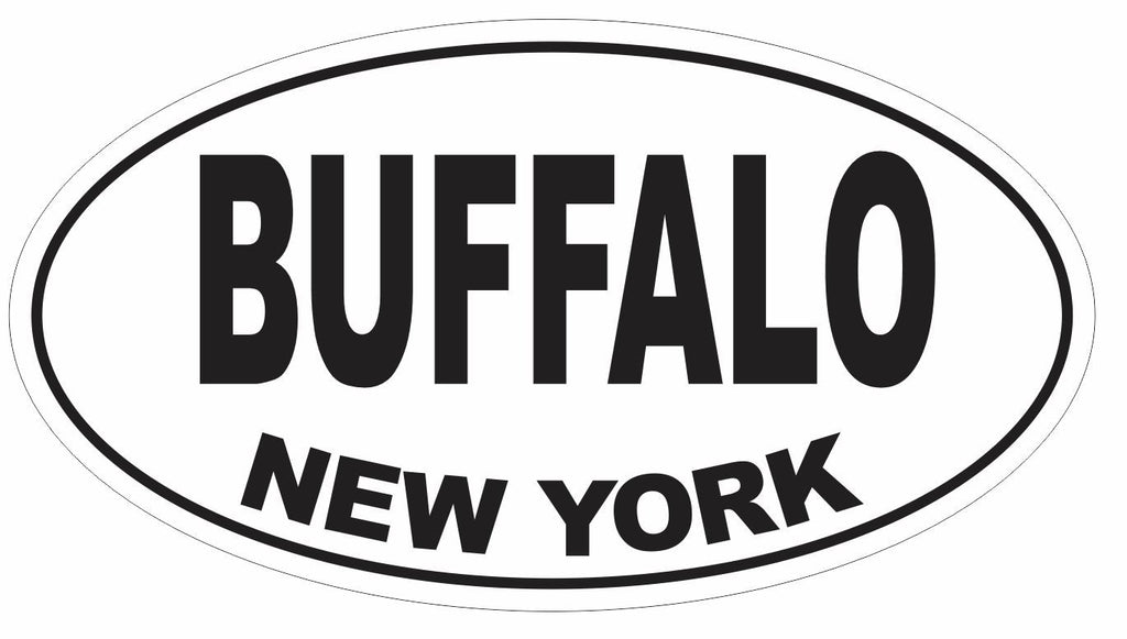 Buffalo New York Oval Bumper Sticker or Helmet Sticker D3044 Euro Oval - Winter Park Products