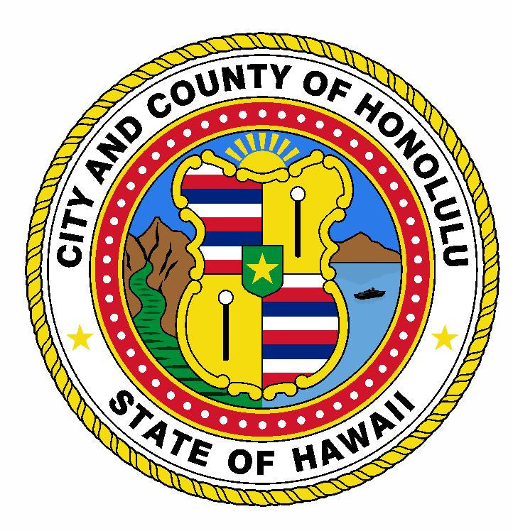 Seal of Honolulu Hawaii Sticker / Decal R690 - Winter Park Products