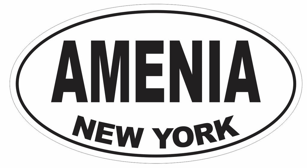 Amenia New York Oval Bumper Sticker or Helmet Sticker D3074 Euro Oval - Winter Park Products