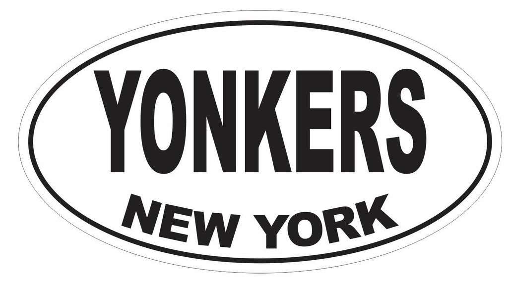 Yonkers New York Oval Bumper Sticker or Helmet Sticker D3062 Euro Oval - Winter Park Products