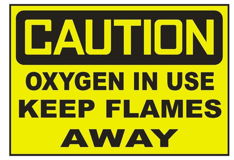 Caution Oxygen in Use Keep Flames Away Sticker Safety Sticker Sign D692 OSHA - Winter Park Products
