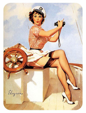 Vintage Style Pin Up Girl Sticker P114 Pinup Girl Sticker - Winter Park Products
