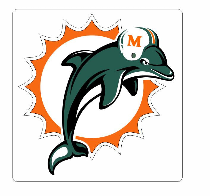 Miami Dolphins Sticker Decal S28 - Winter Park Products