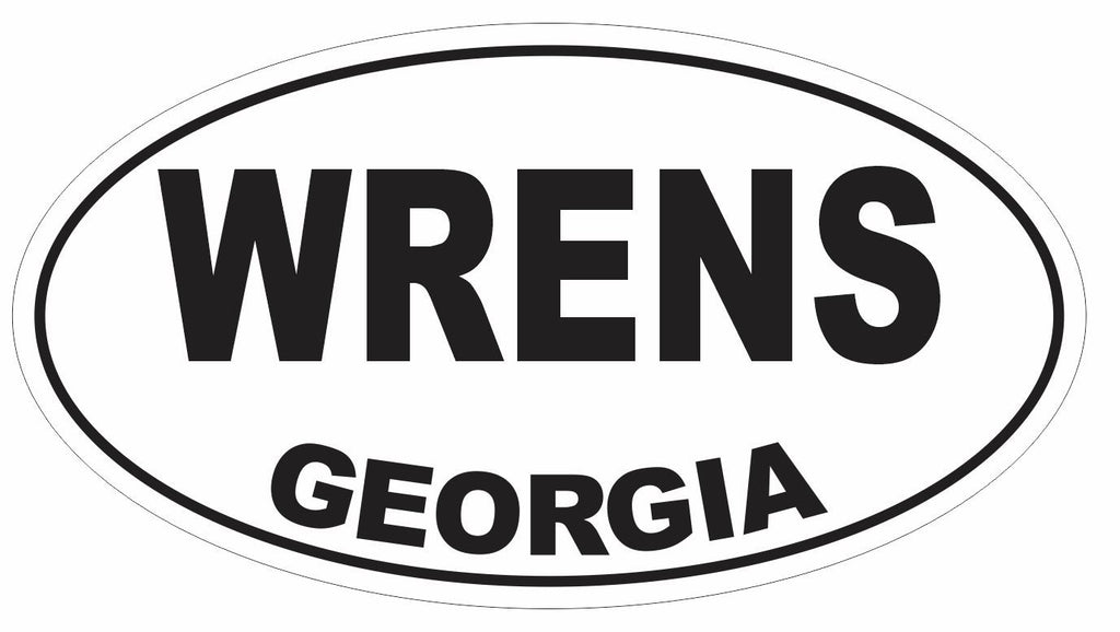 Wrens Georgia Oval Bumper Sticker or Helmet Sticker D2975 Euro Oval - Winter Park Products
