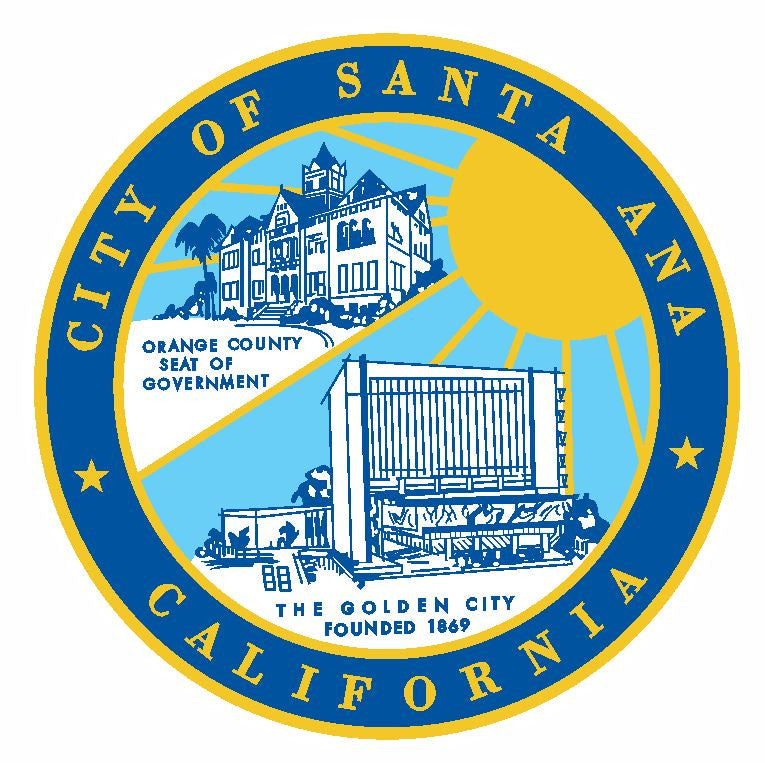 Seal of Santa Ana California Sticker / Decal R691 - Winter Park Products