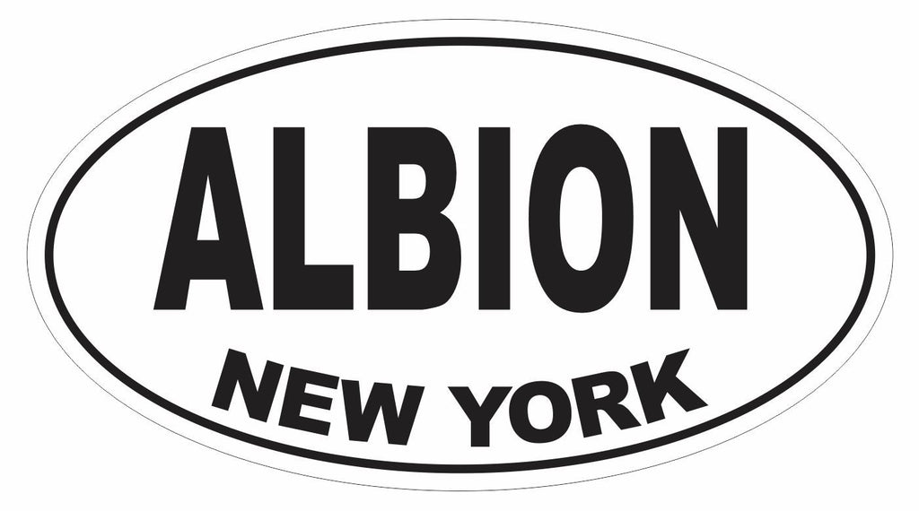 Albion New York Oval Bumper Sticker or Helmet Sticker D3066 Euro Oval - Winter Park Products