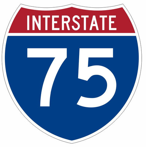 Interstate 75 Sticker Decal R923 Highway Sign - Winter Park Products