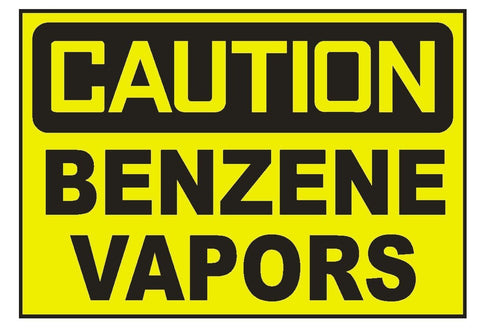 Caution Benzene Vapors Sticker Safety Sticker Sign D694 OSHA - Winter Park Products