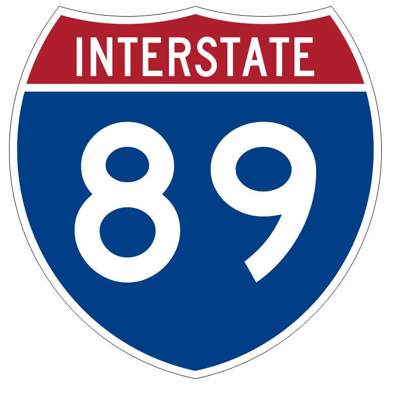 Interstate 89 Sticker Decal R937 Highway Sign - Winter Park Products