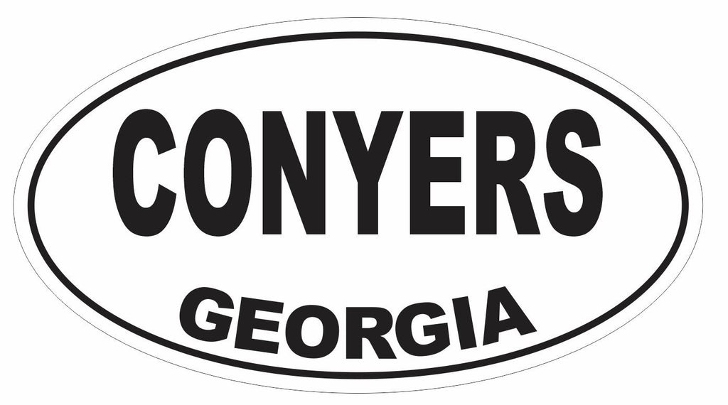 Conyers Georgia Oval Bumper Sticker or Helmet Sticker D2928 Euro Oval - Winter Park Products