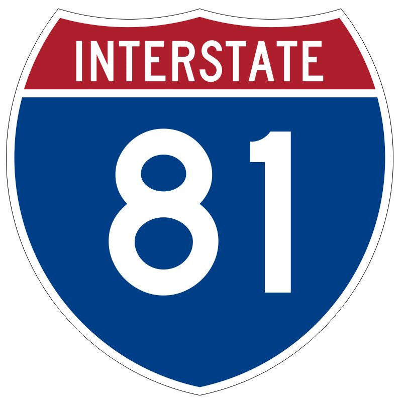 Interstate 81 Sticker Decal R929 Highway Sign - Winter Park Products
