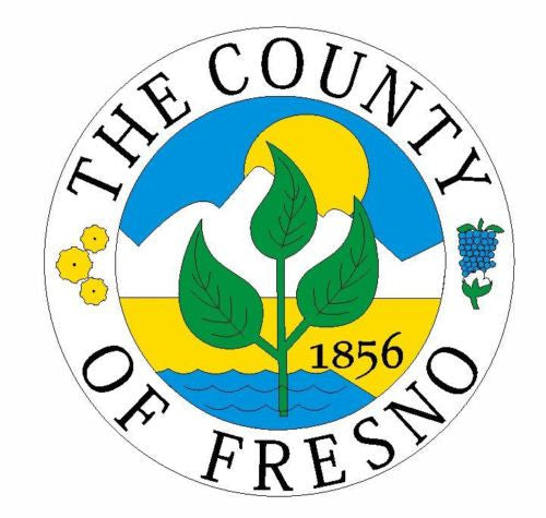 Seal of County of Fresno Sticker / Decal R737 - Winter Park Products