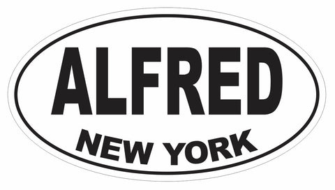 Alfred New York Oval Bumper Sticker or Helmet Sticker D3068 Euro Oval - Winter Park Products