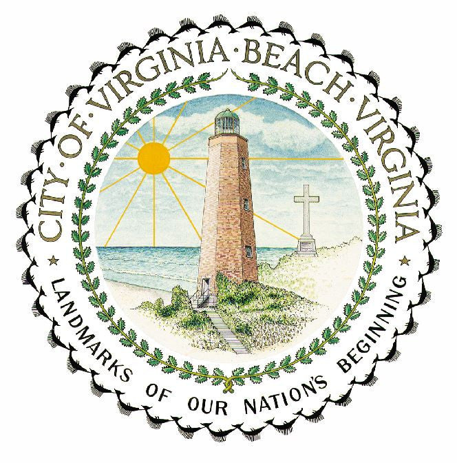 Seal of Virginia Beach Virginia Sticker / Decal R686 - Winter Park Products