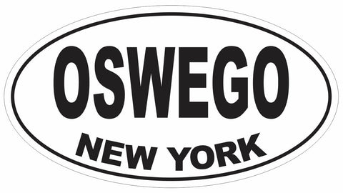 Oswego New York Oval Bumper Sticker or Helmet Sticker D3057 Euro Oval - Winter Park Products