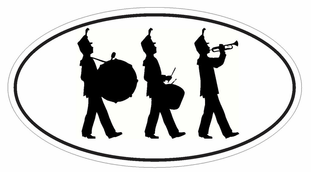 Marching Band Oval Bumper Sticker or Helmet Sticker D3003 Euro Oval - Winter Park Products