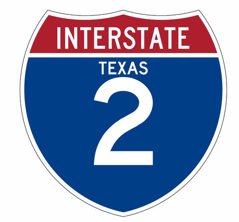 Interstate 2 Sticker Decal R882 Highway Sign - Winter Park Products
