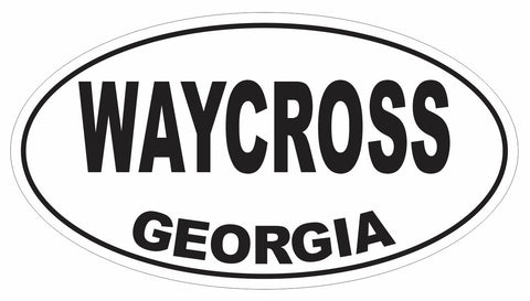 Waycross Georgia Oval Bumper Sticker or Helmet Sticker D2970 Euro Oval - Winter Park Products